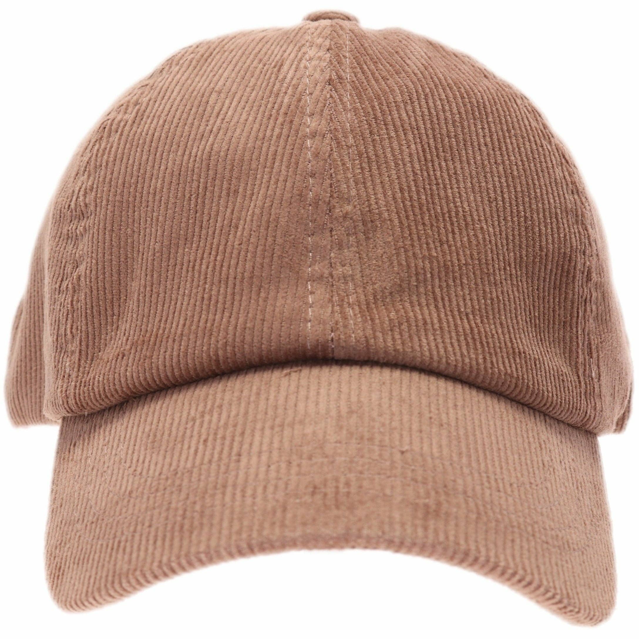 Corduroy Criss Cross High Pony CC Ball Cap BT937: Taupe
