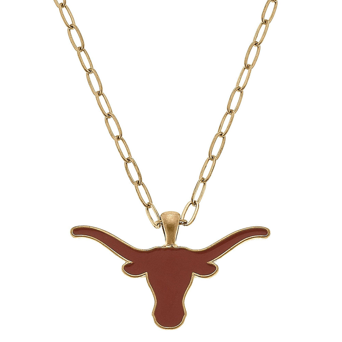 Texas Longhorns Enamel Pendant Necklace in Burnt Orange by Canvas Style