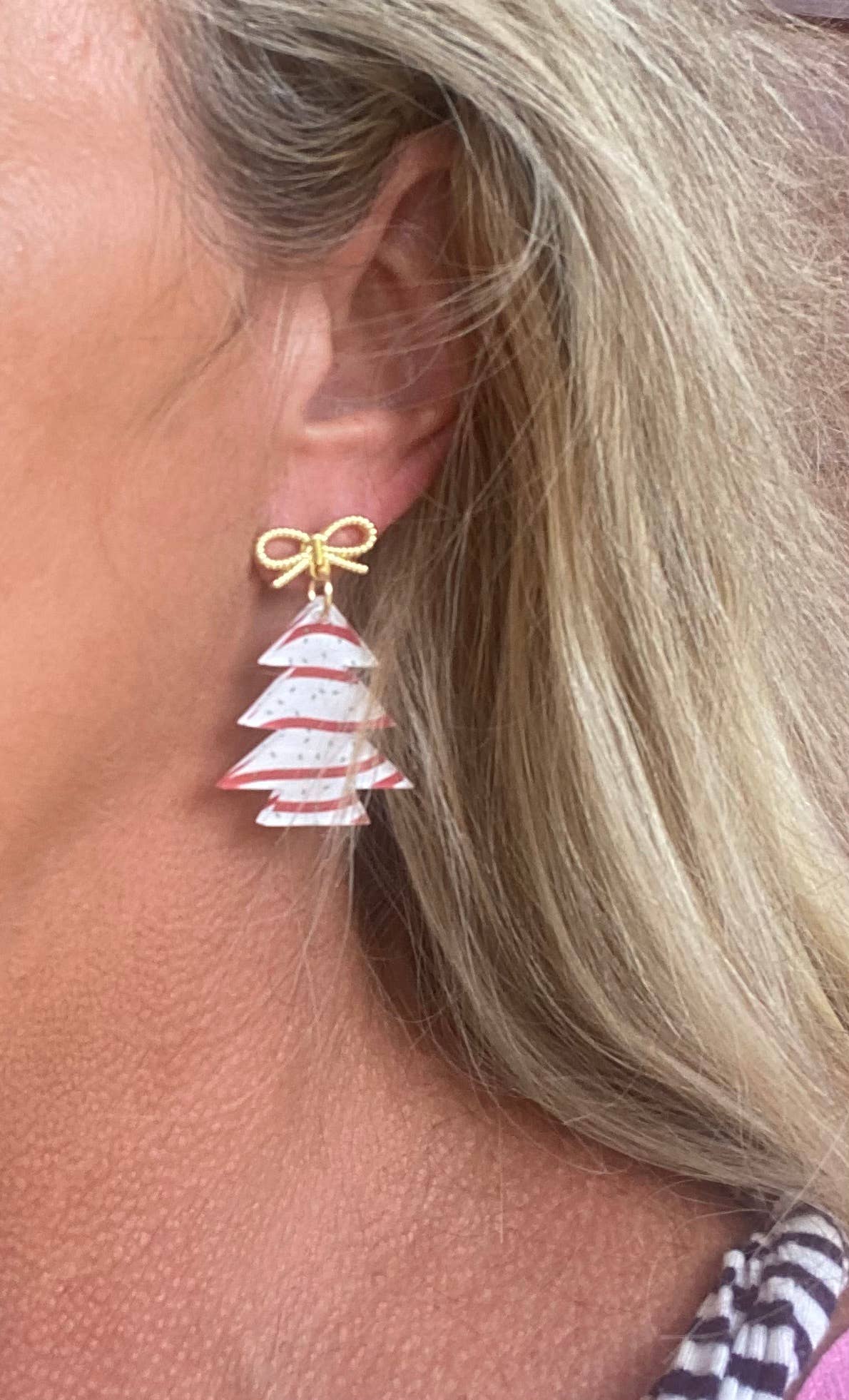 Christmas Cake Festive Acrylic Earrings: Small 1.25"