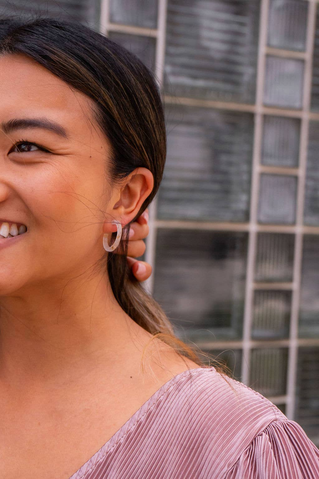 Cam Mini Hoops - Gold Flake // Earrings, Gift