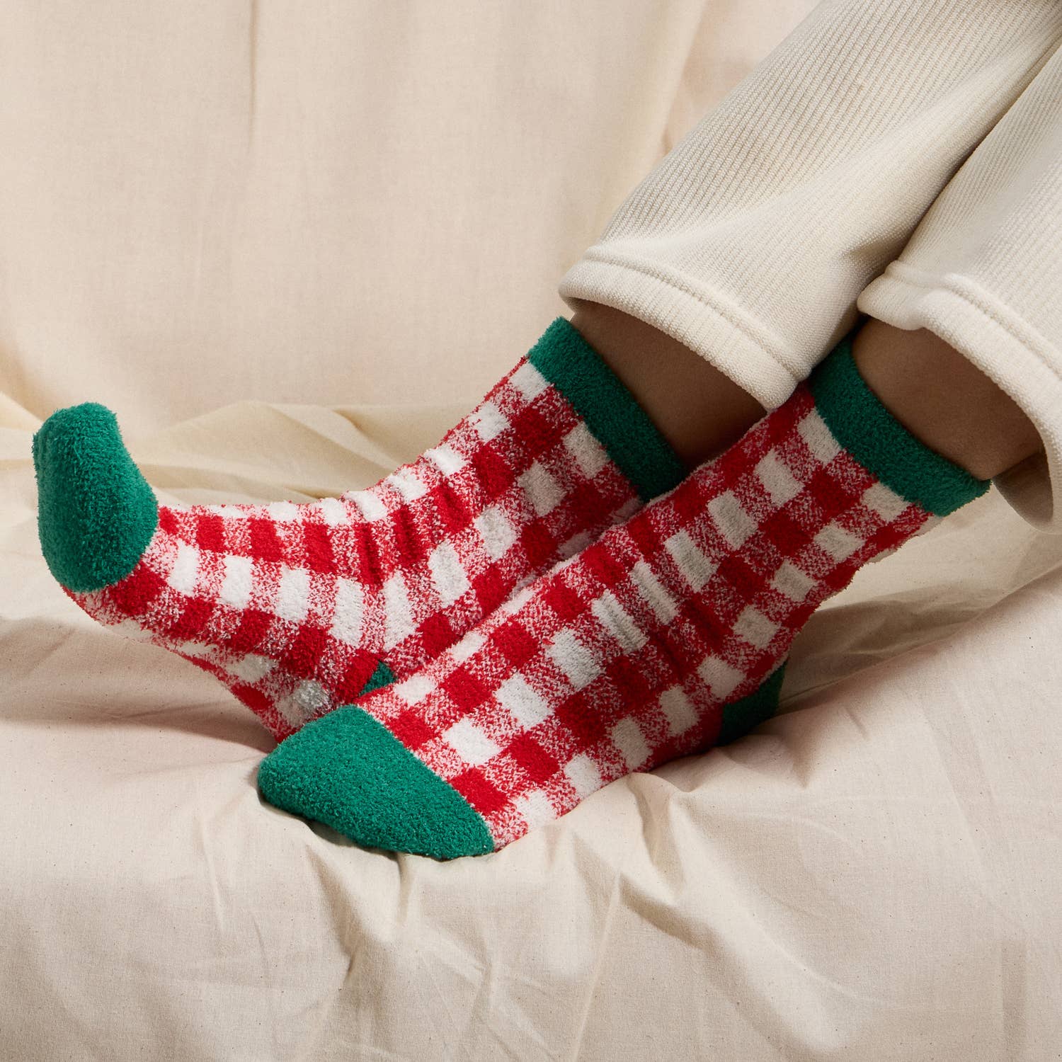 Christmas Fuzzy Socks Assorted Pack of 4: Assorted / One / 4DS98001