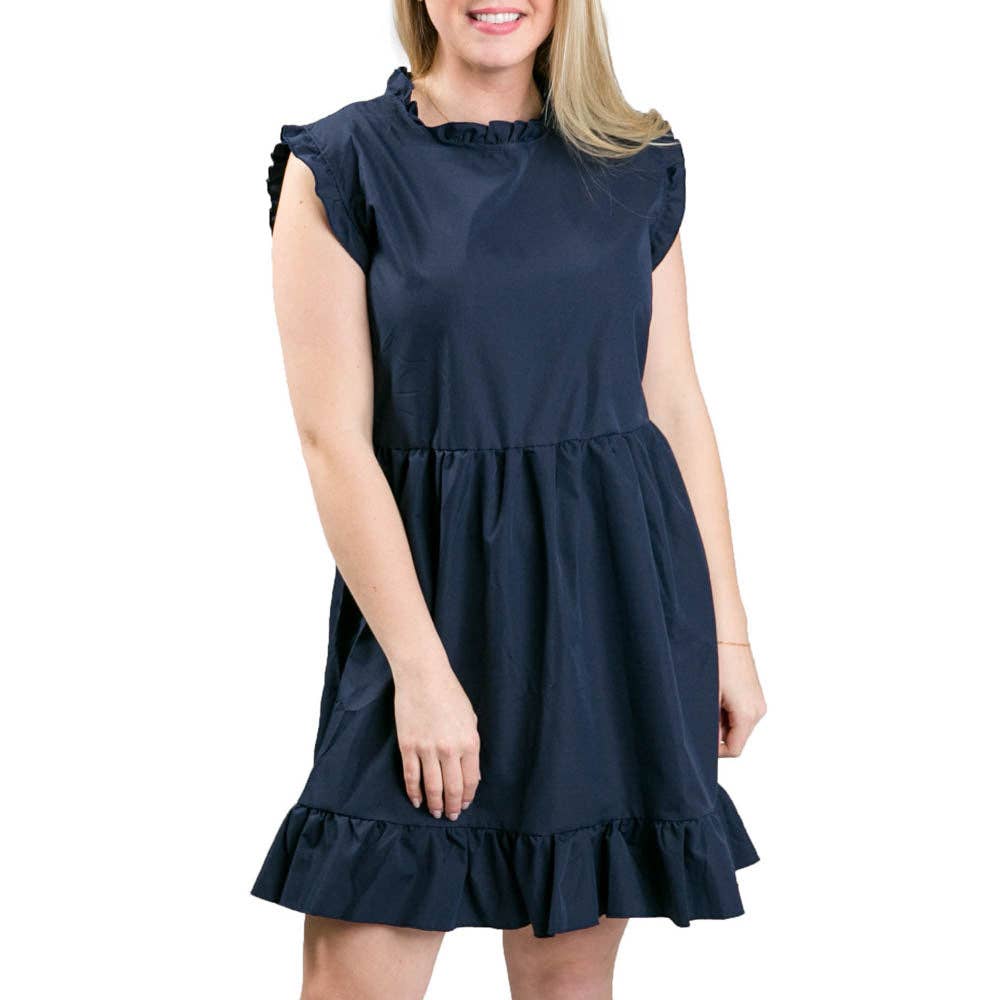 Solid Anna Dress- Spring 2025: Navy / Small