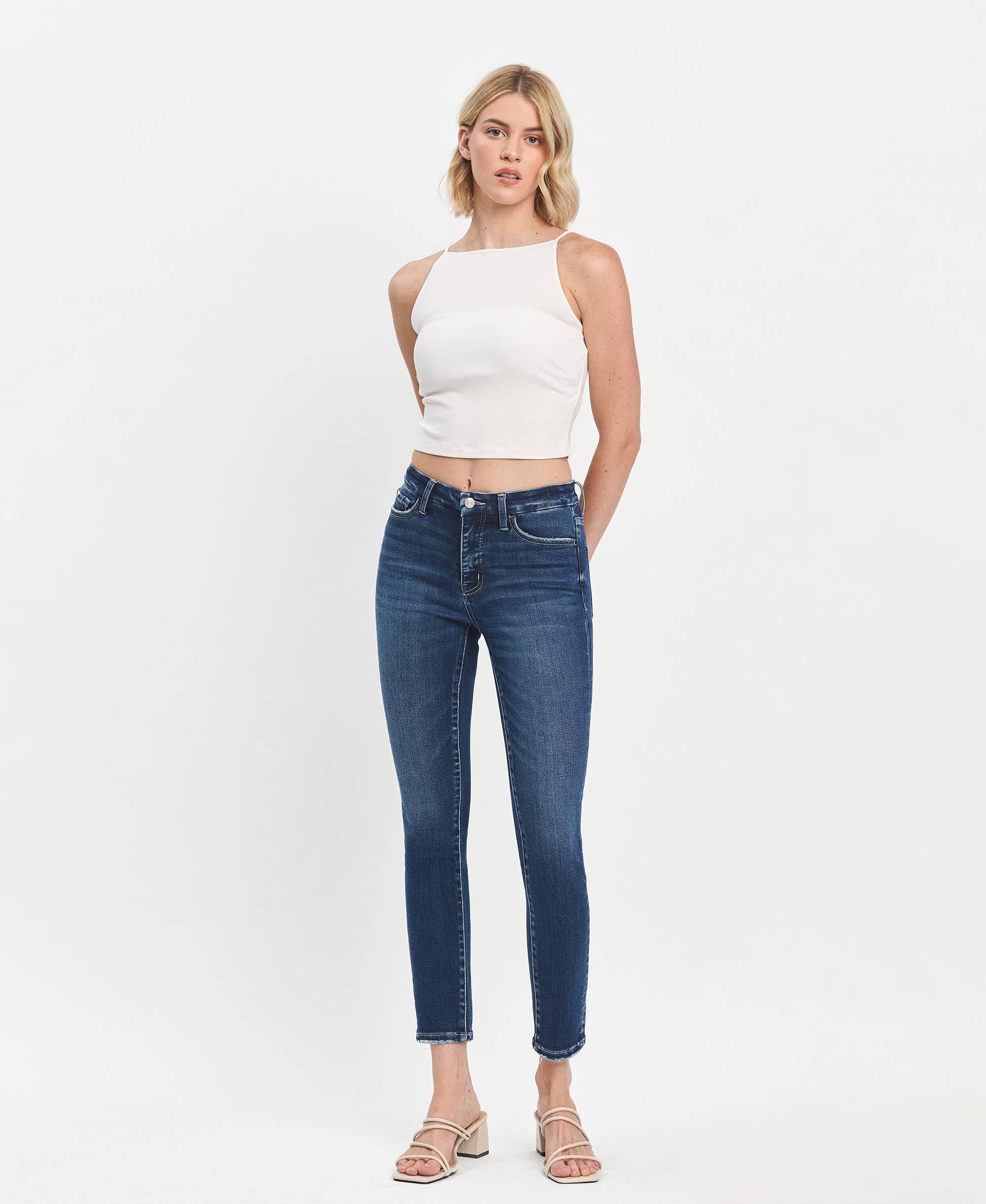 TUMMY CONTROL HIGH RISE SEAMLESS WB SKINNY JEANS LV1445: EULOGIZE / 25