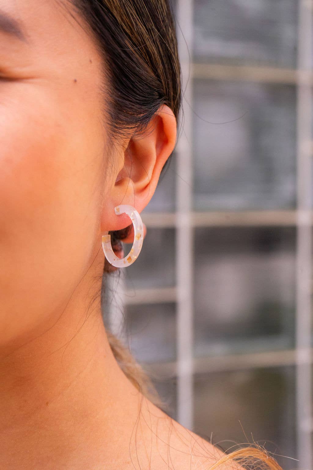 Cam Mini Hoops - Gold Flake // Earrings, Gift