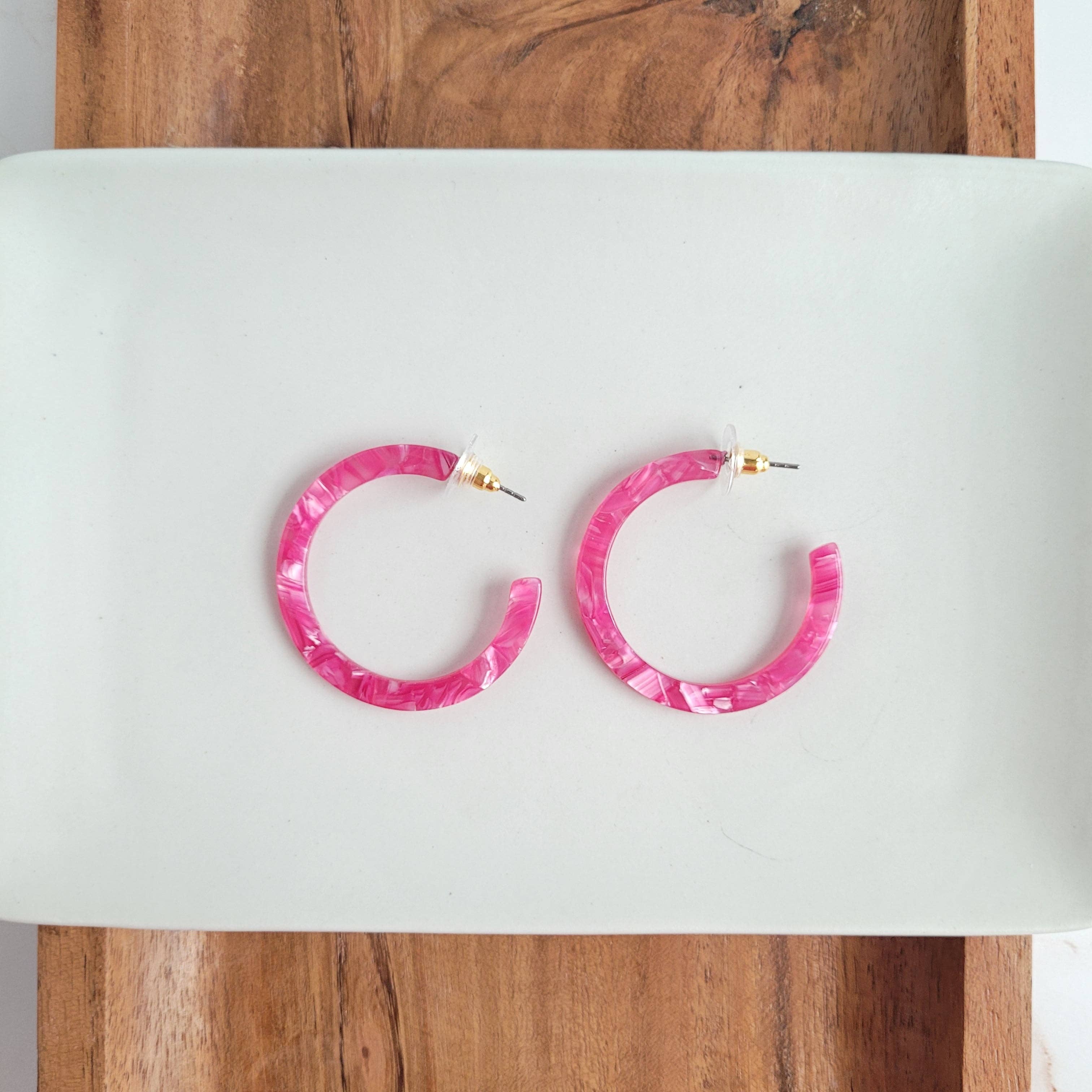 Camy Hoops - Raspberry // Earrings, Jewelry, Gifts