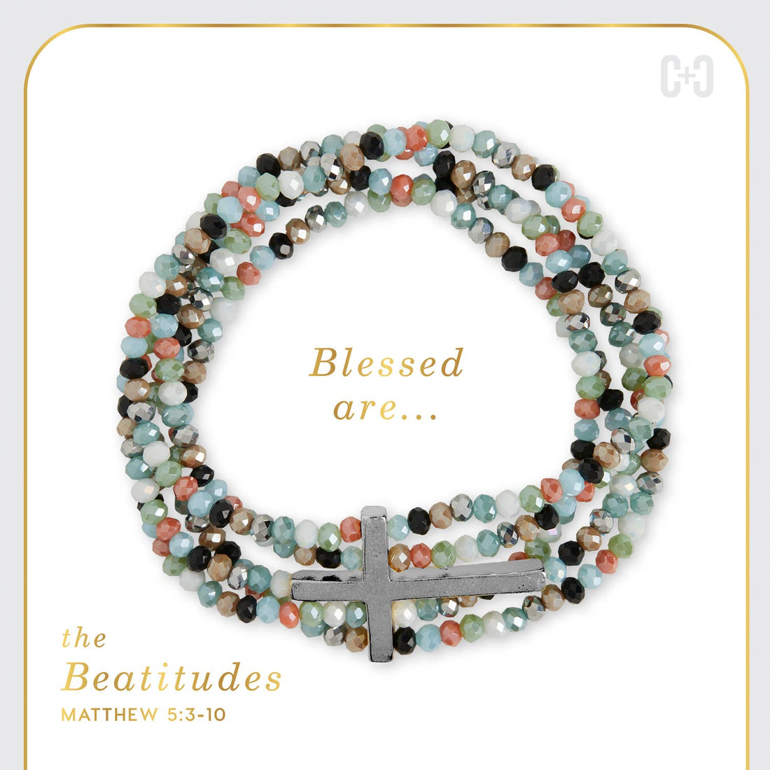 Beaditudes Cross Bracelet: Silver
