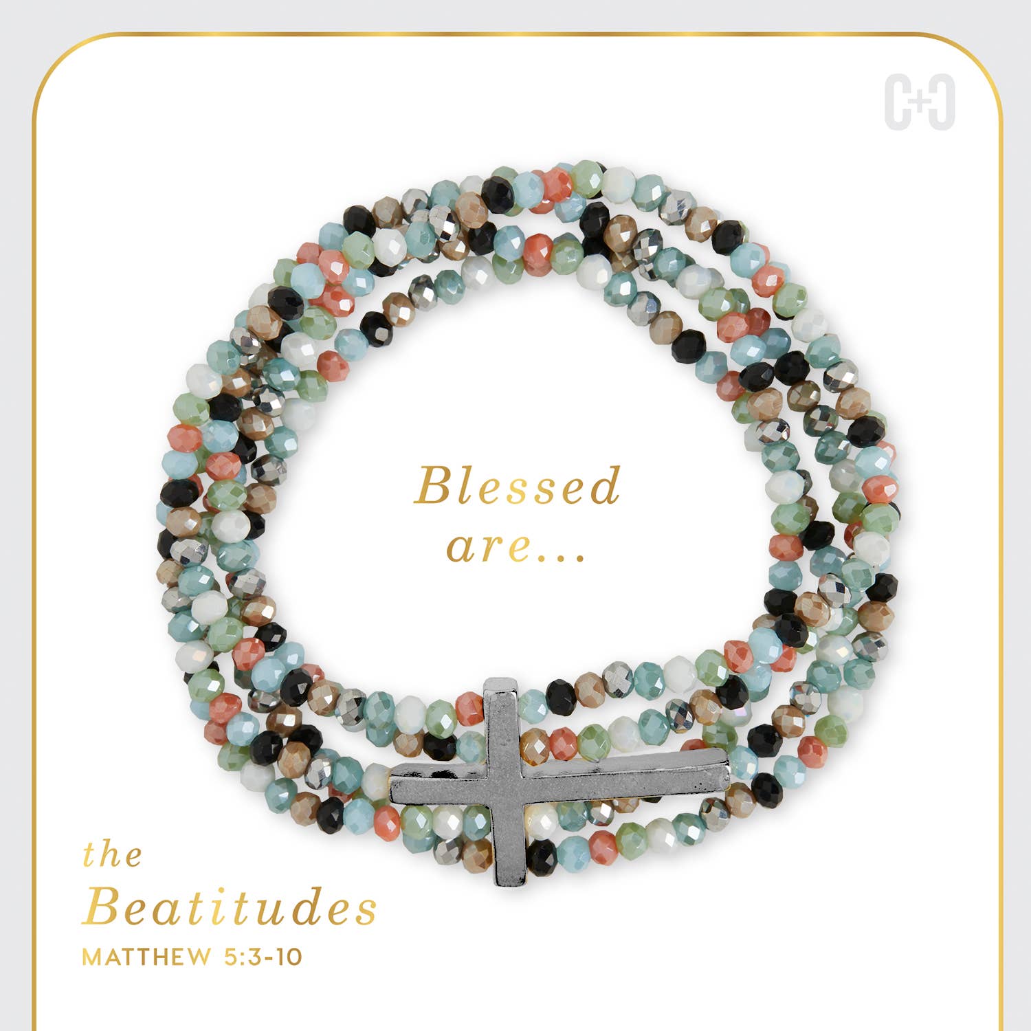 Beaditudes Cross Bracelet: Silver