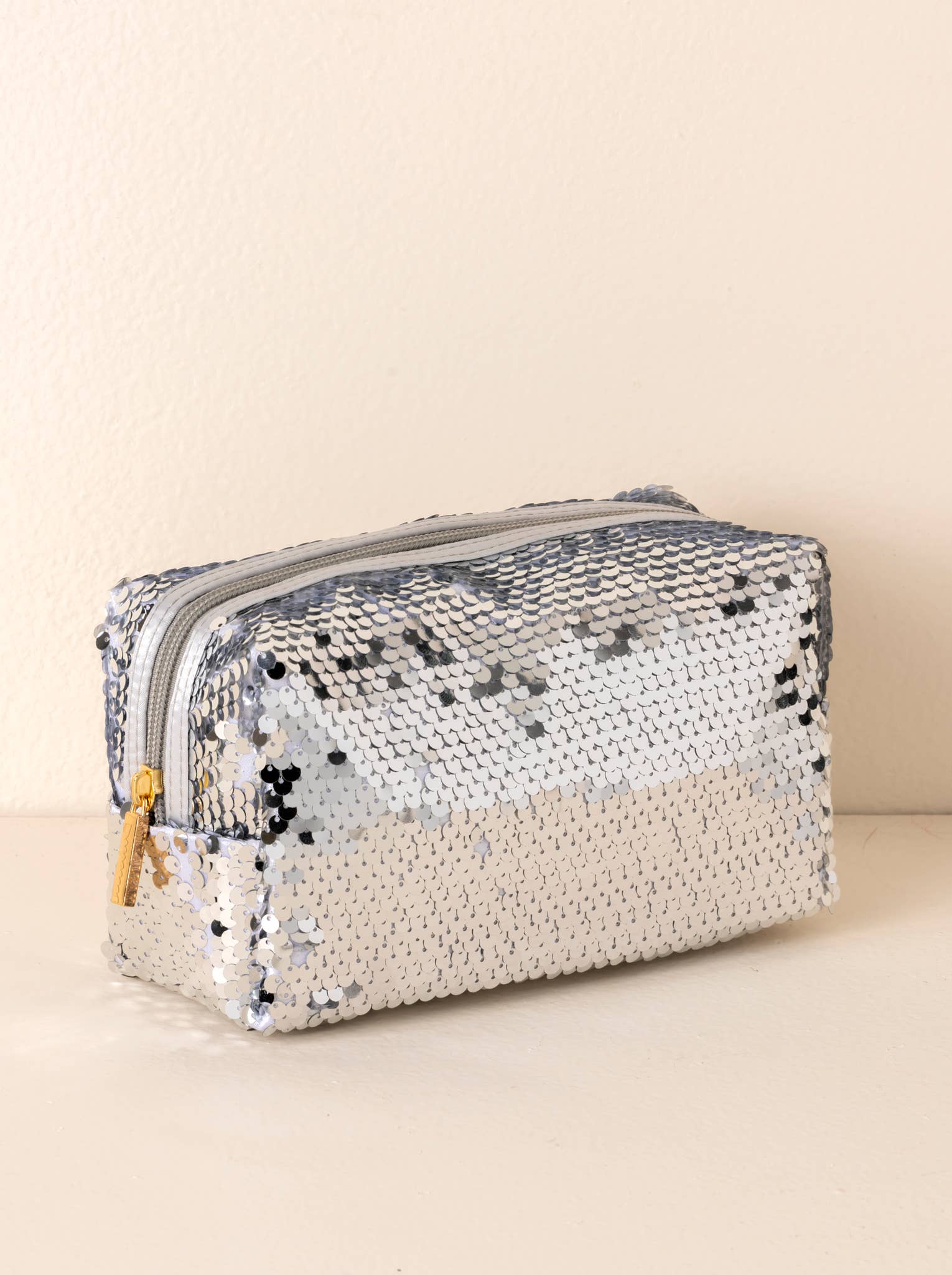 SEQUIN BLING COSMETIC POUCH: Violet