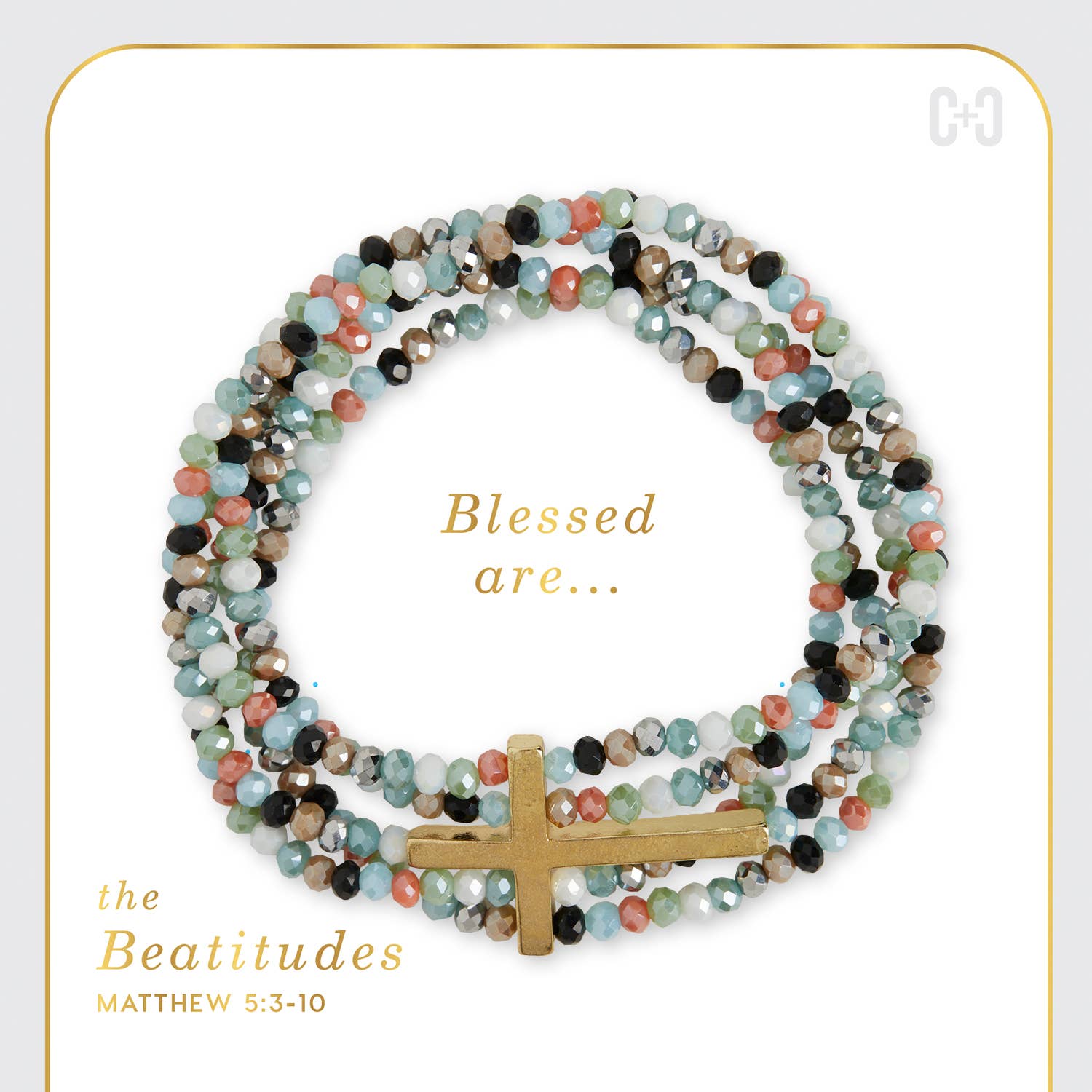 Beaditudes Cross Bracelet: Silver