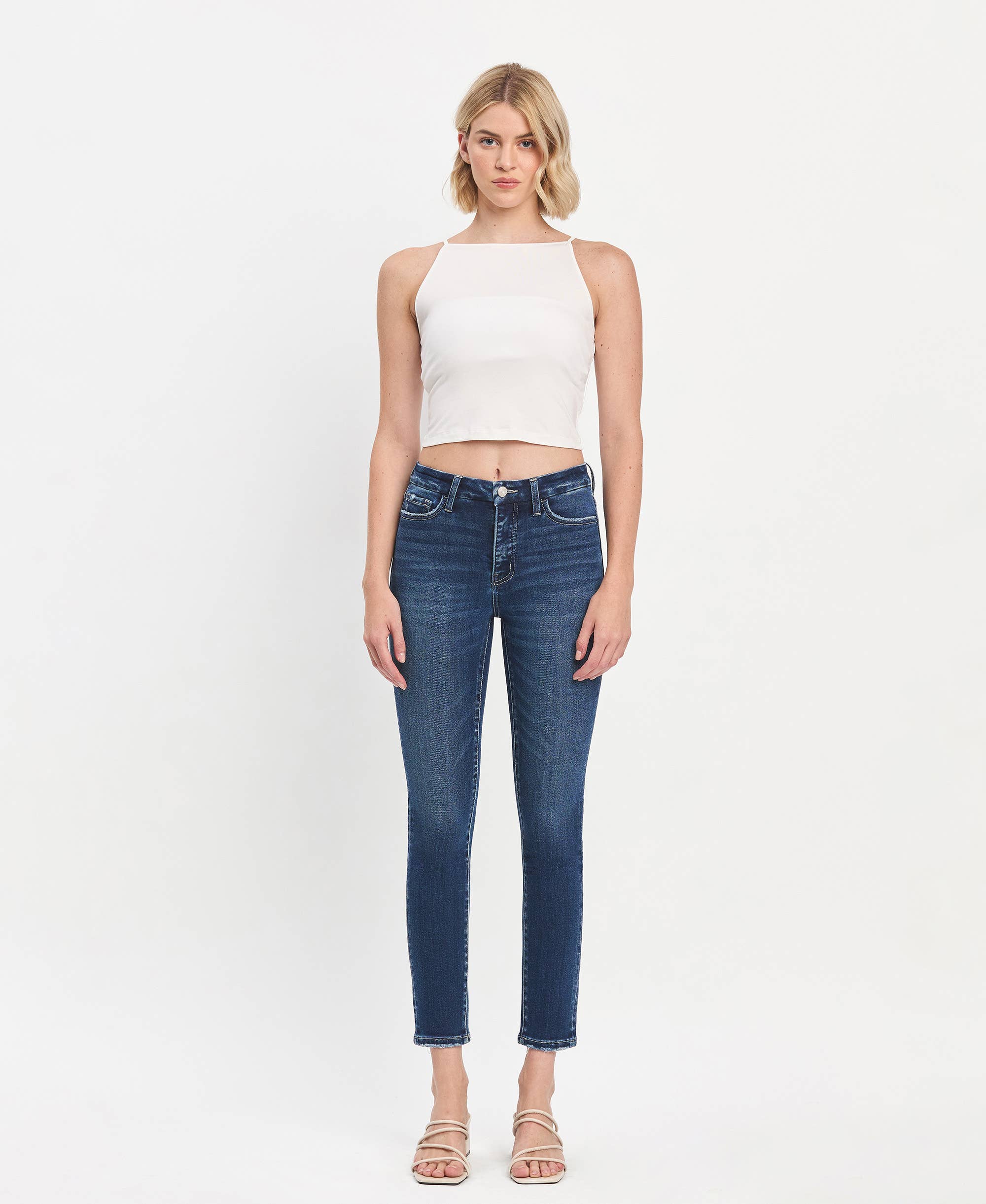 TUMMY CONTROL HIGH RISE SEAMLESS WB SKINNY JEANS LV1445: EULOGIZE / 25