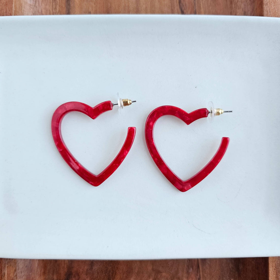 Heart Hoops- Red // Jewelry, Earrings, Valentine