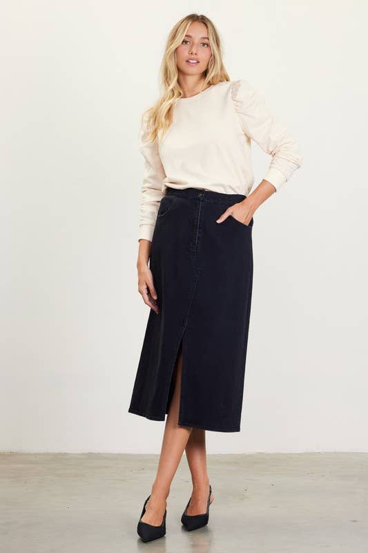 Ruched Sleeve Knit Top
: Cobalt / M