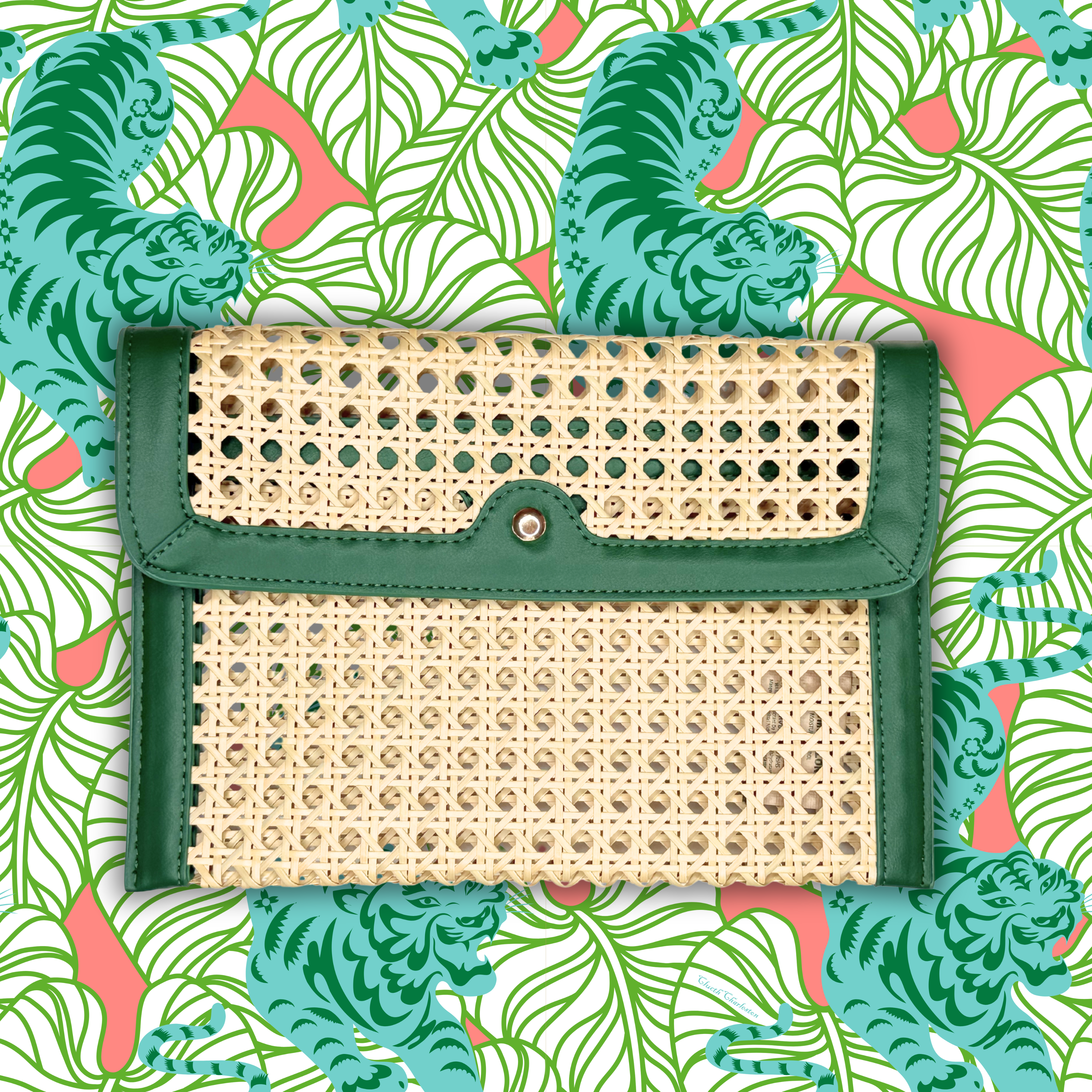French Quarter Clutch- Green - Wholesale