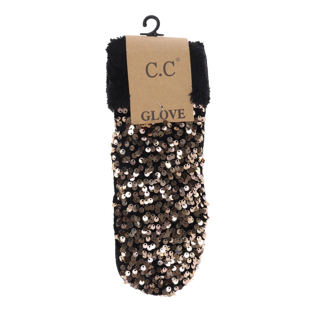 Sequin C.C Mittens MTE0012: Black
