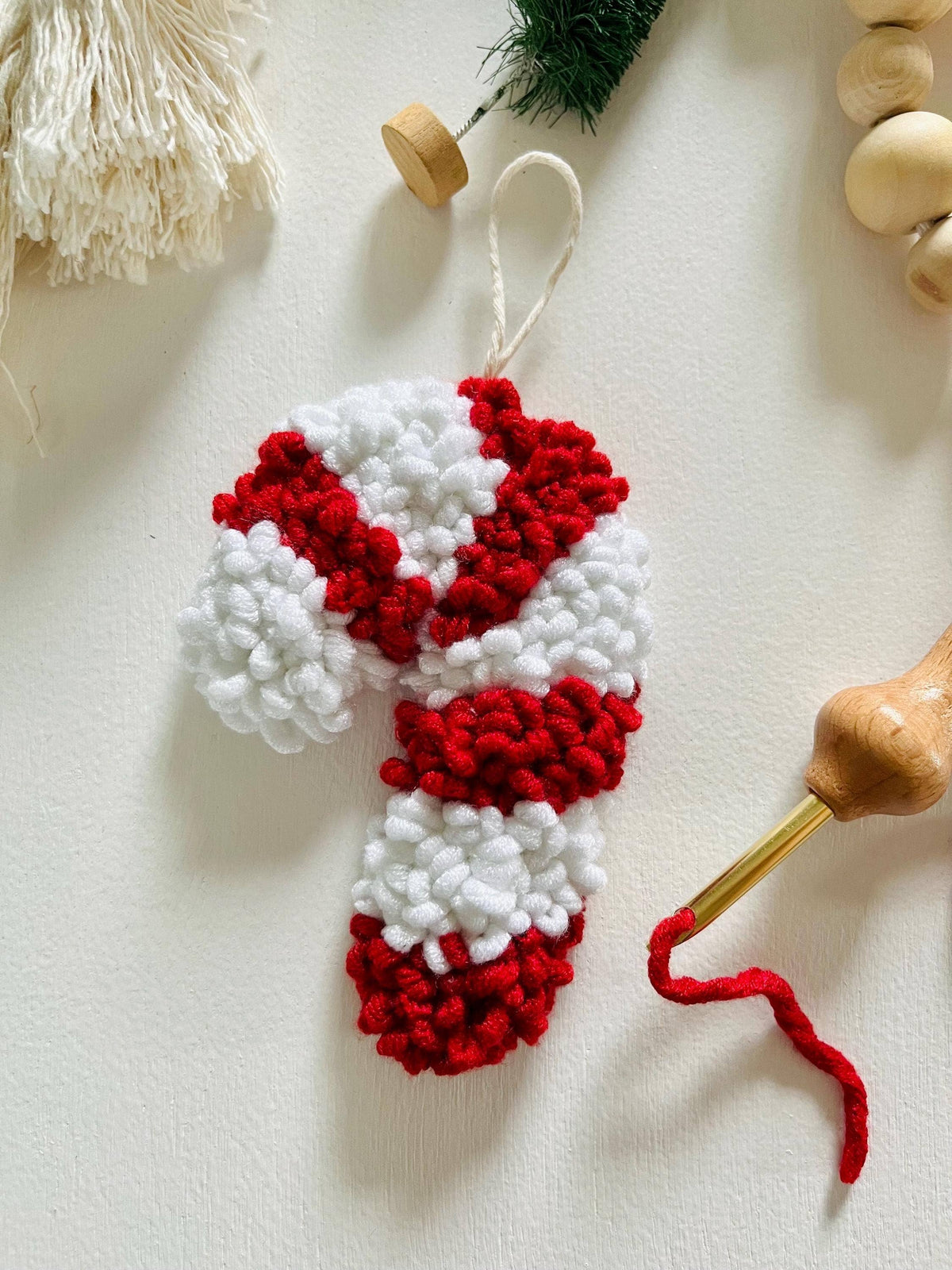 Beginner Punch Needle Kit Candy Cane