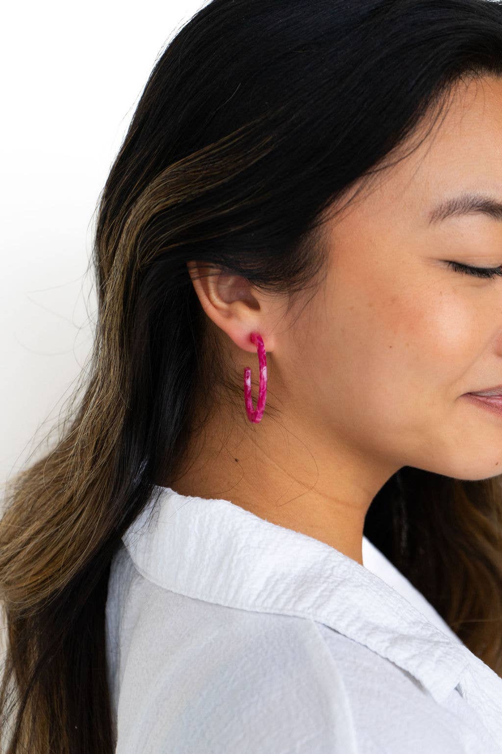Camy Hoops - Raspberry // Earrings, Jewelry, Gifts