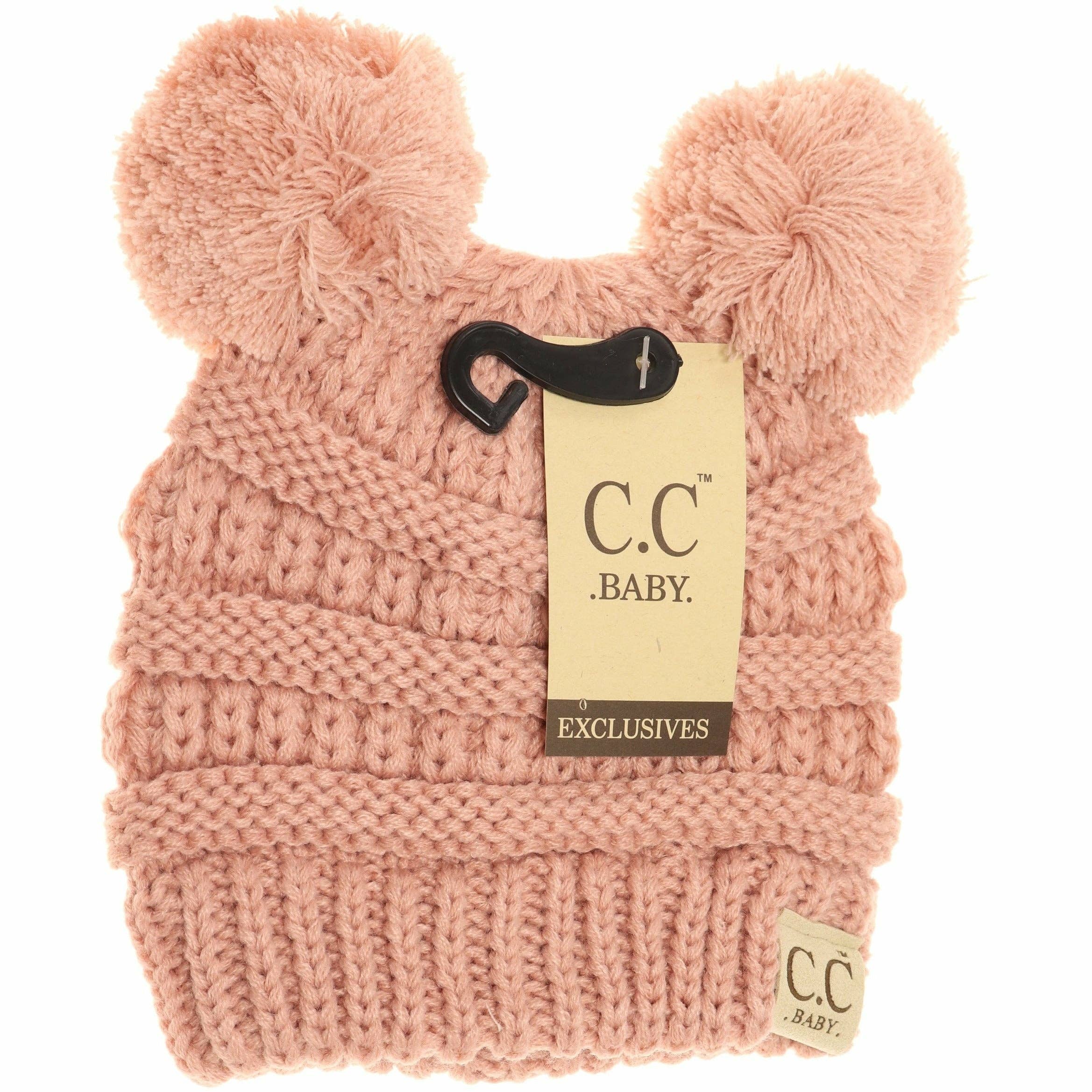 BABY Solid Double Pom CC Beanie BABY23POMPOM: Pale Blue