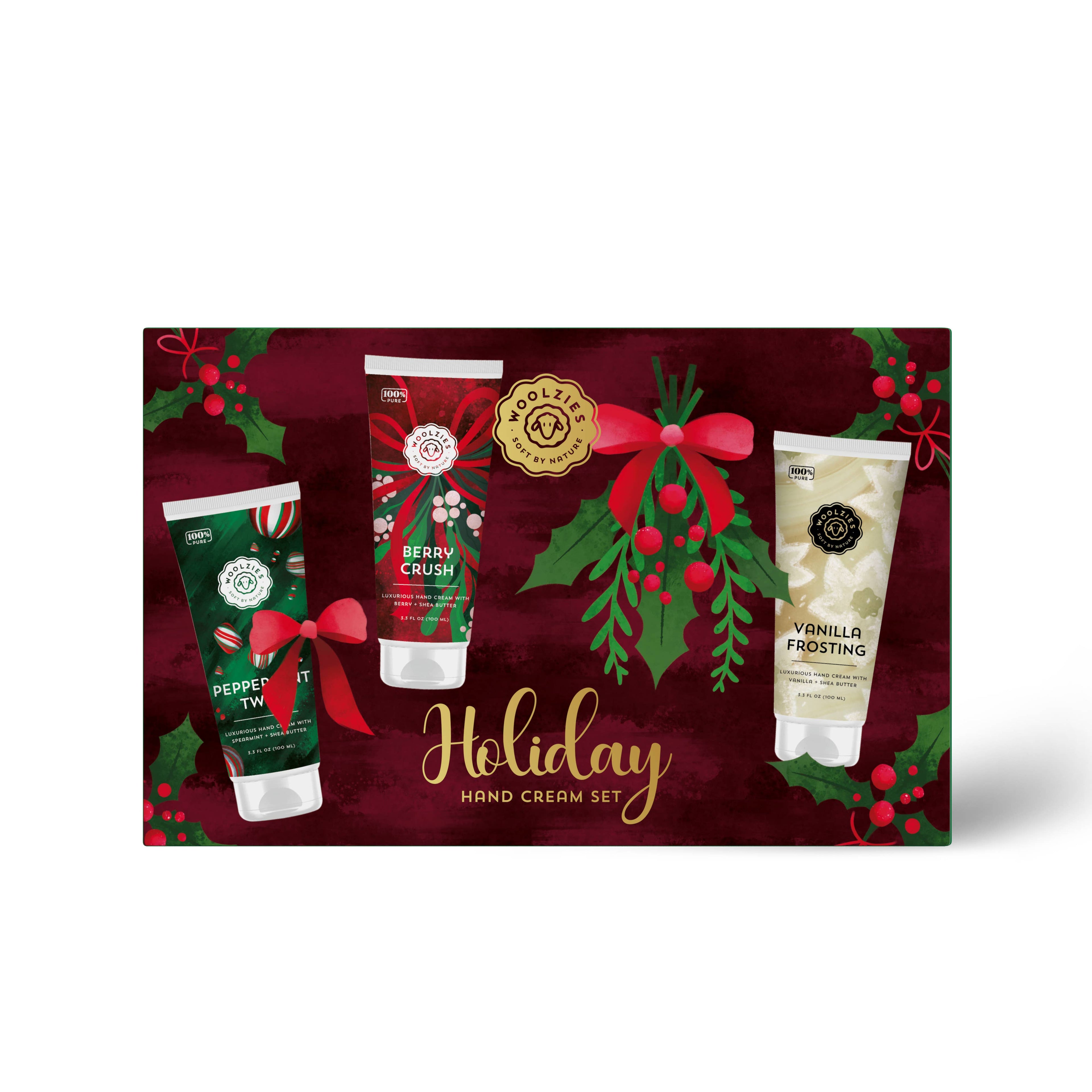 Holiday Hand Cream Trio | Shea Butter Gift Set Burgundy