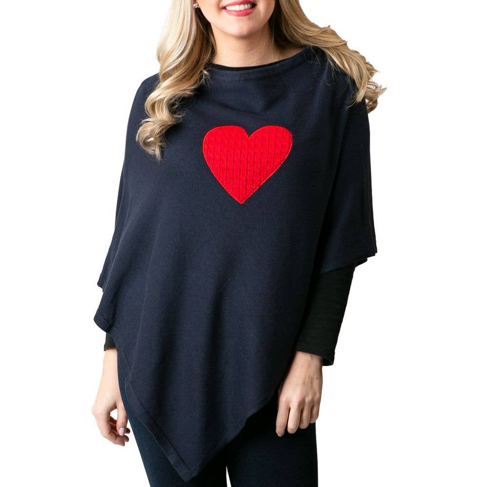 Heart Poncho: one size fits most