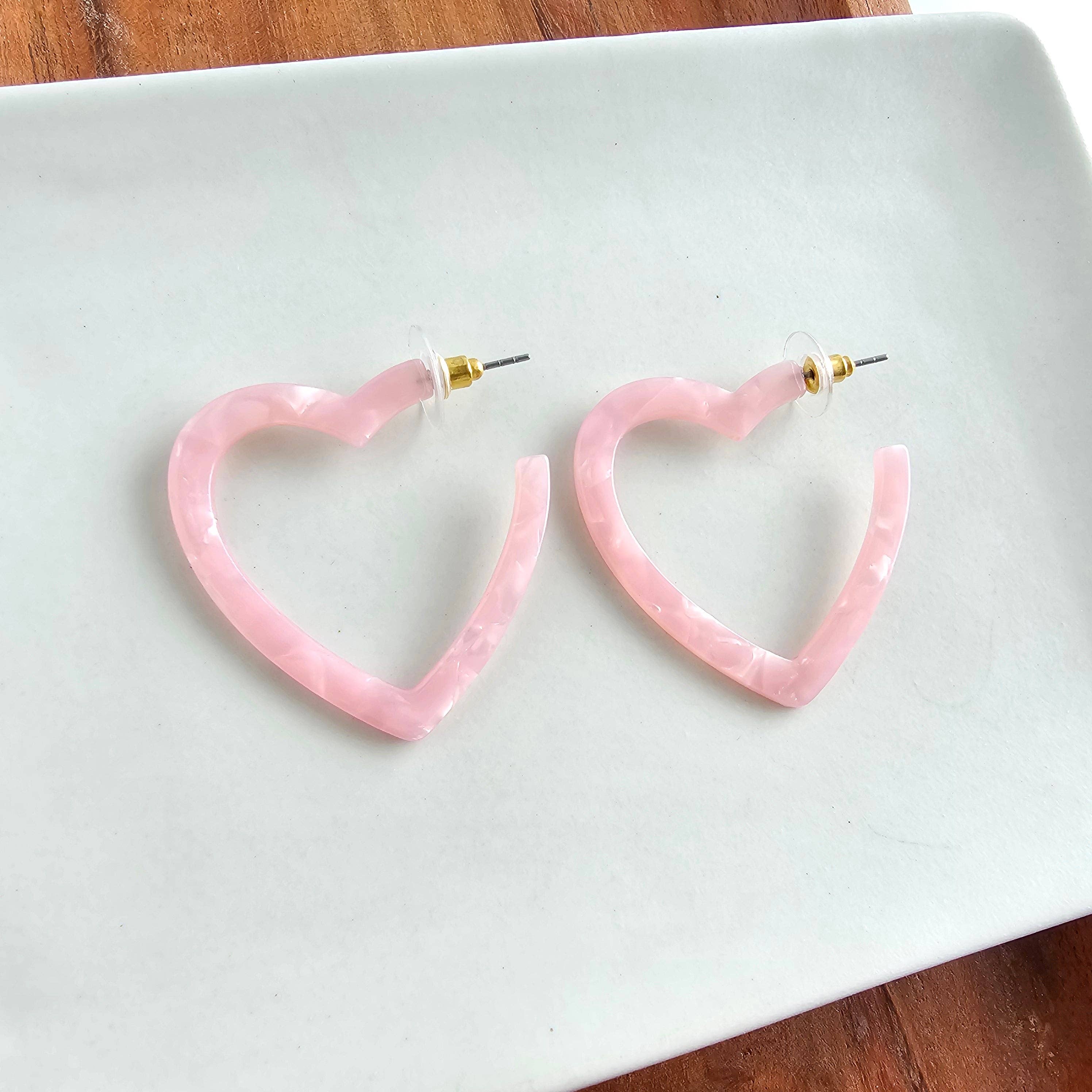 Heart Hoops - Pink // Valentine&