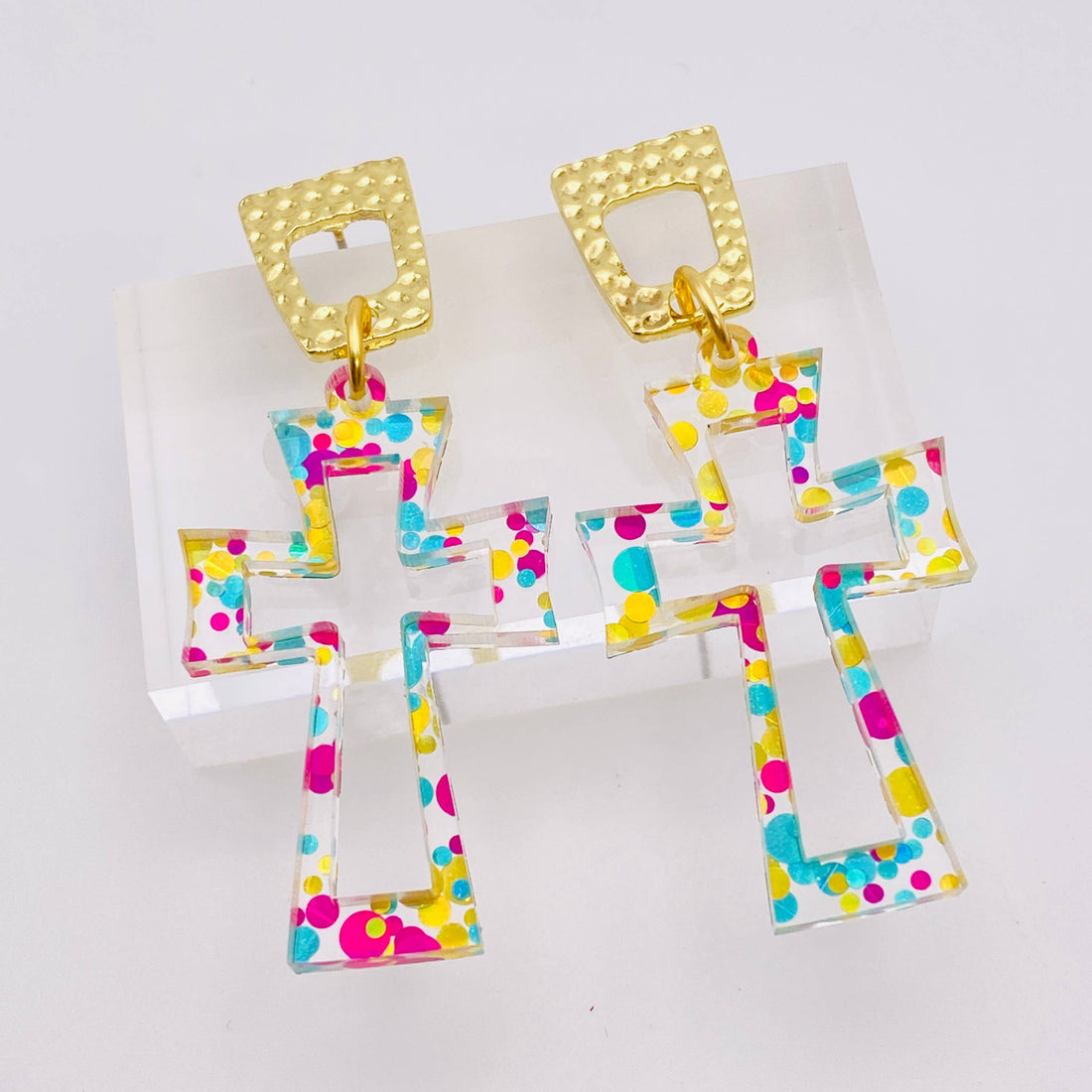 EASTER CRUCIFIX CONFETTI DOTS EAR CANDY