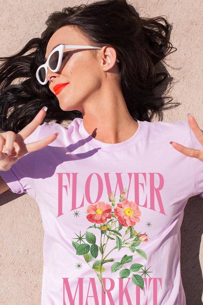 Flower Market Graphic Tee: PINK