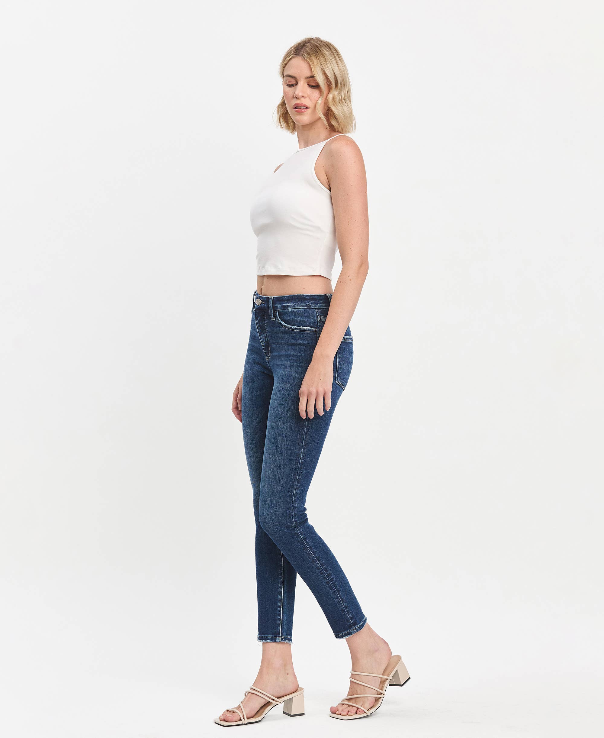 TUMMY CONTROL HIGH RISE SEAMLESS WB SKINNY JEANS LV1445: EULOGIZE / 25