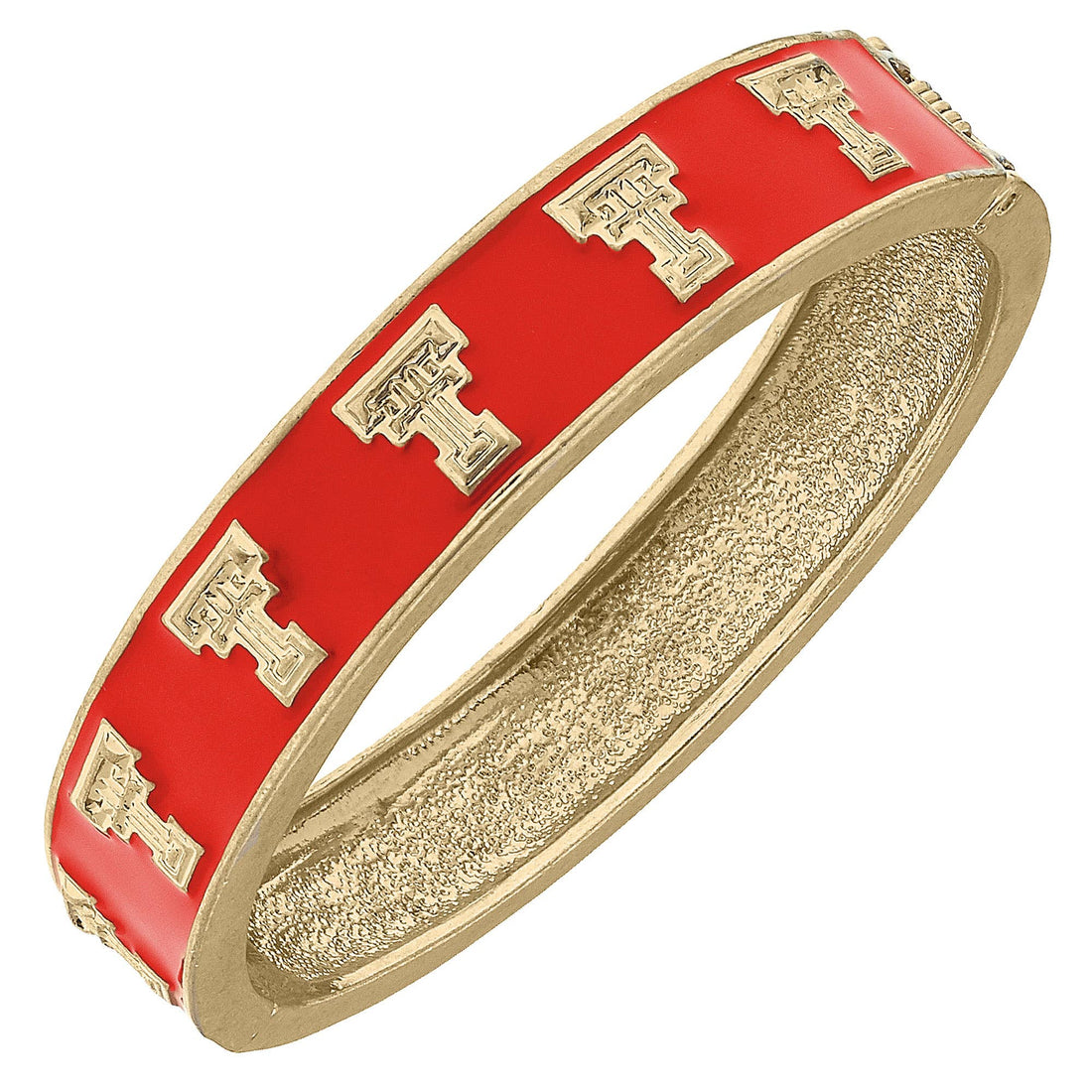 Texas Tech Red Raiders Enamel Logo Hinge Bangle: Red
