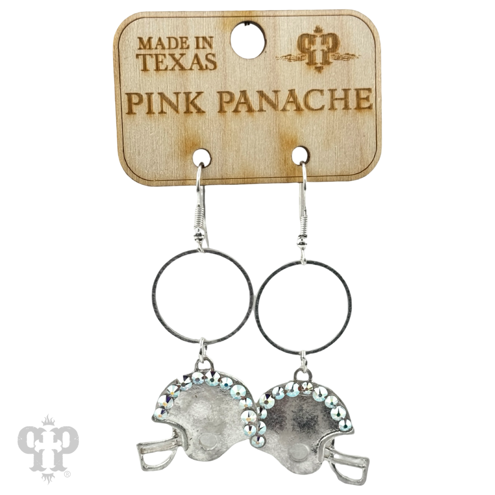 Football helmet earring E104: Silver