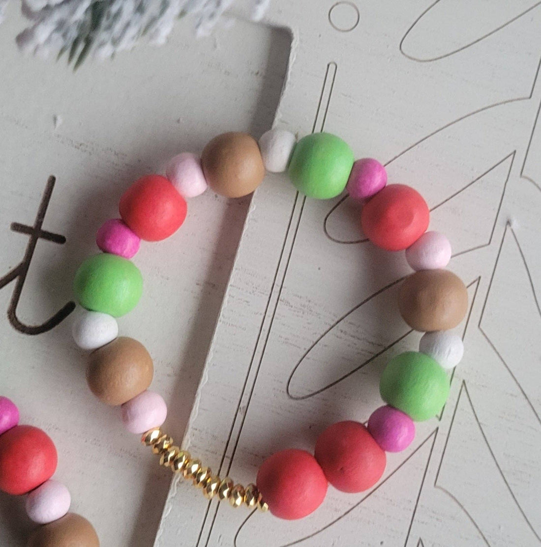 Pink Wood Bracelet