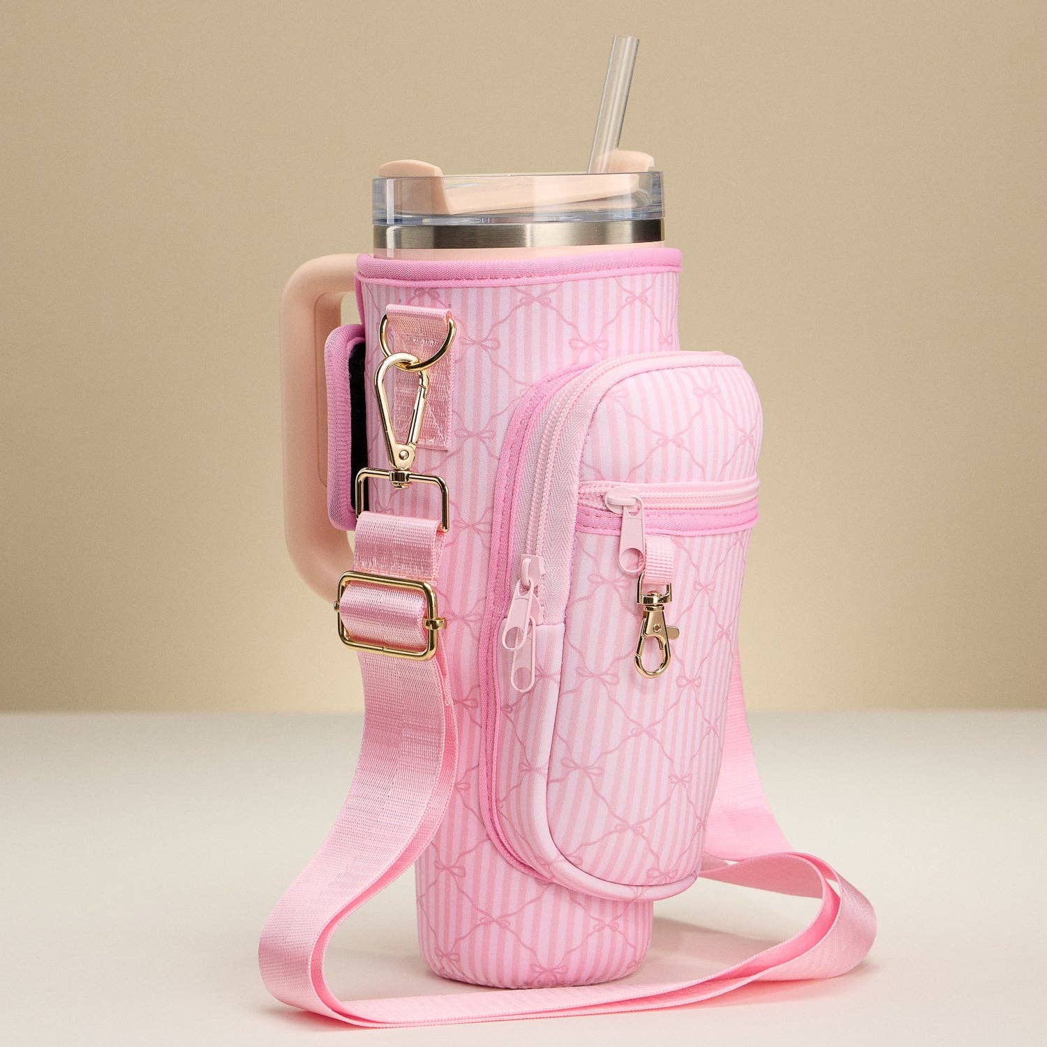 Pink Neoprene Tumbler Carrier: PK / ONE / 5AG78068
