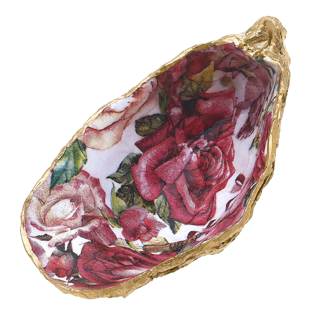 Abigail Decoupage Oyster Ring Dish in Pink & White by Canvas Style