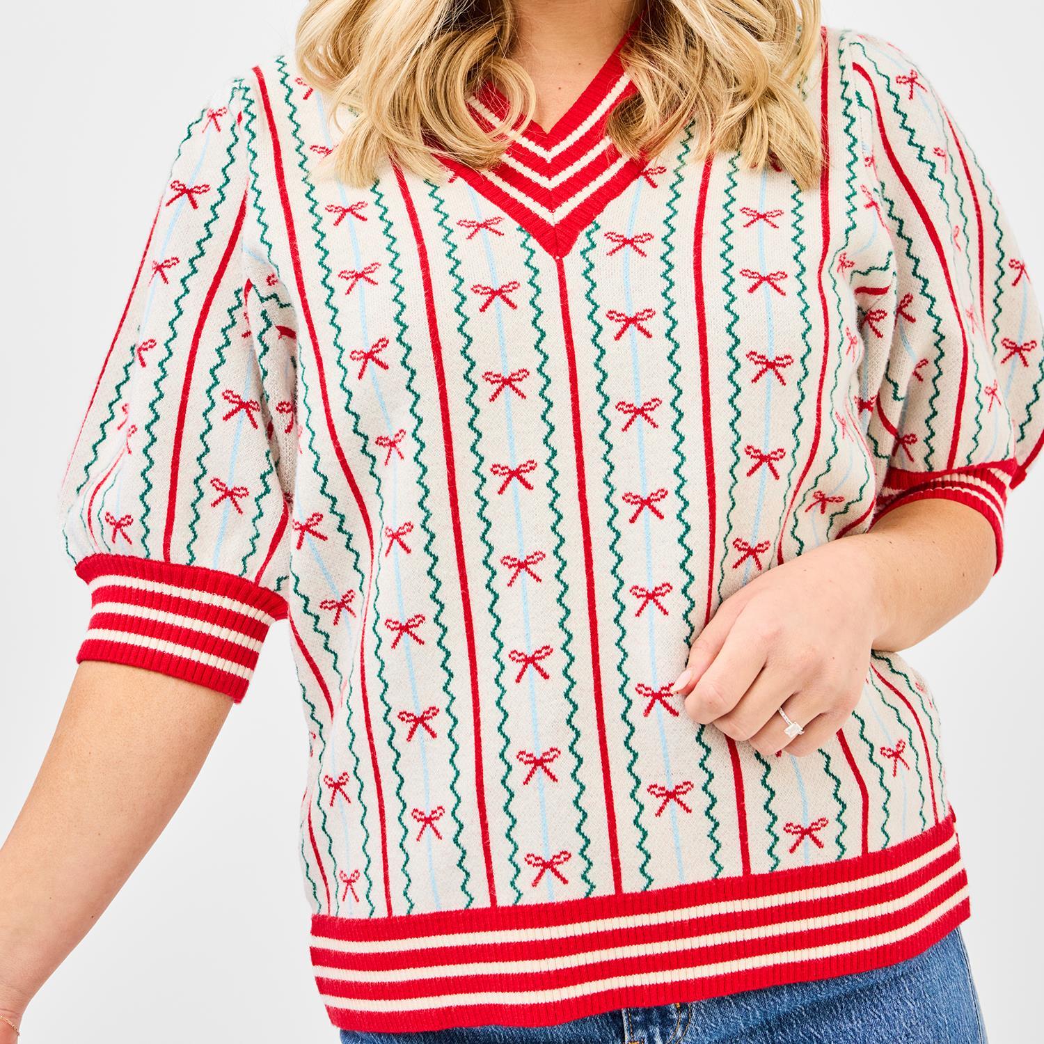 Mary Square Bow Sweater
