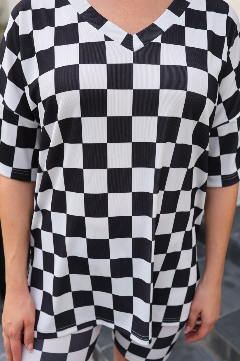 All Day Biker Set- Checkerboard Checkered by Jess Lea