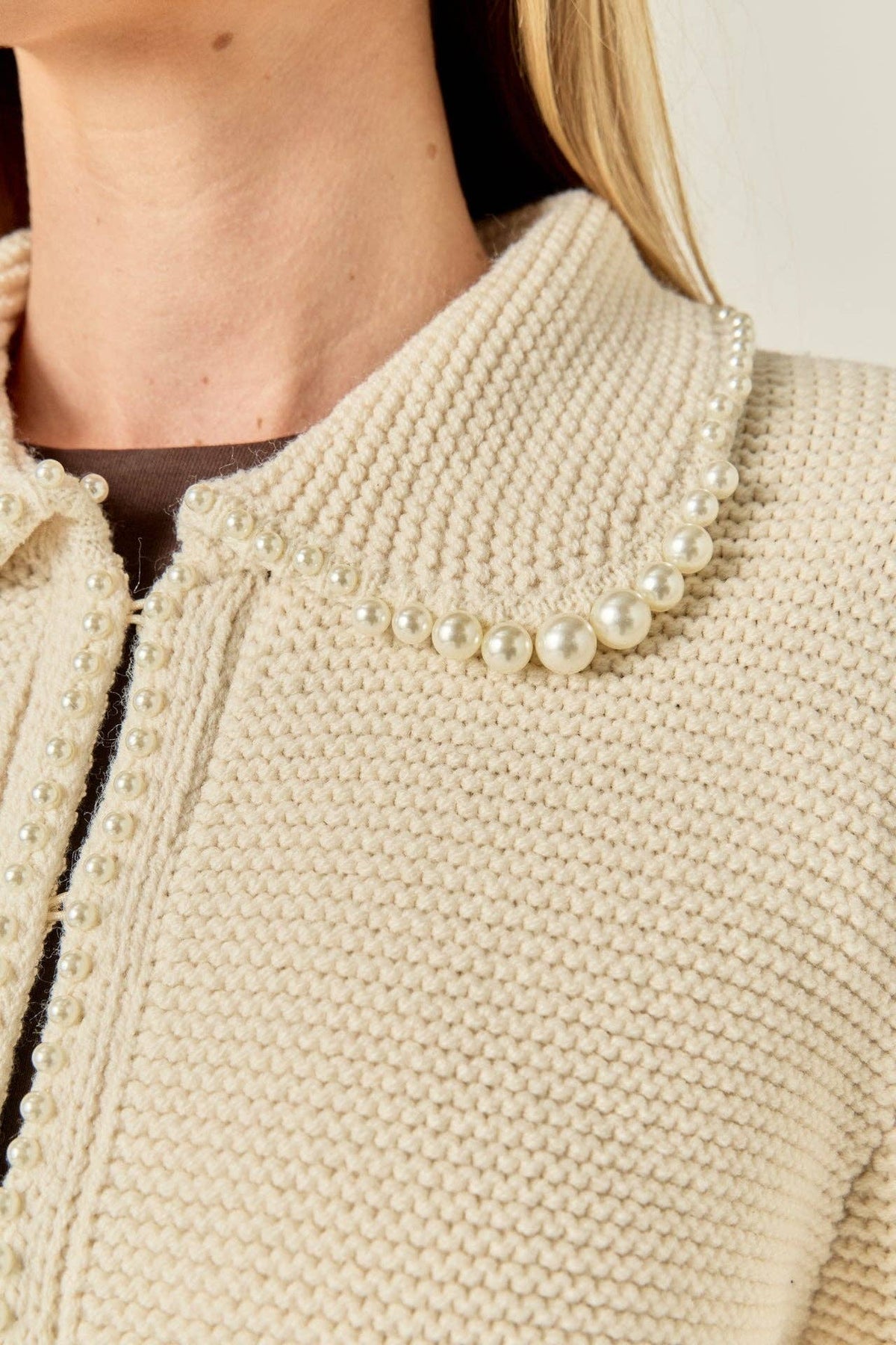 Pearl Knit Cardigan: IVORY / XS