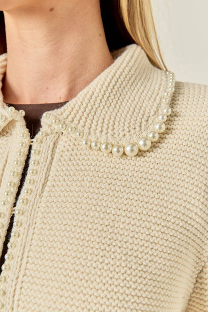 Pearl Knit Cardigan: IVORY / XS