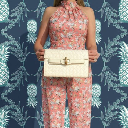 Broad Clutch- Cream - Wholesale