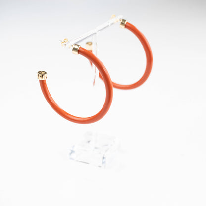 Lightweight Large Hoop Earrings - Burnt Orange
