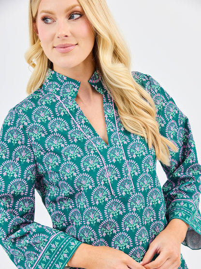 Mary Square Brenda Dress | Sunshower Flora Ocean