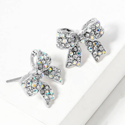 Crystal Rhinestone Pave Bow Stud Earrings
: Black Clear