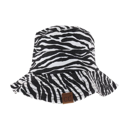 Zebra Print C.C Bucket Hat BK3923: Denim