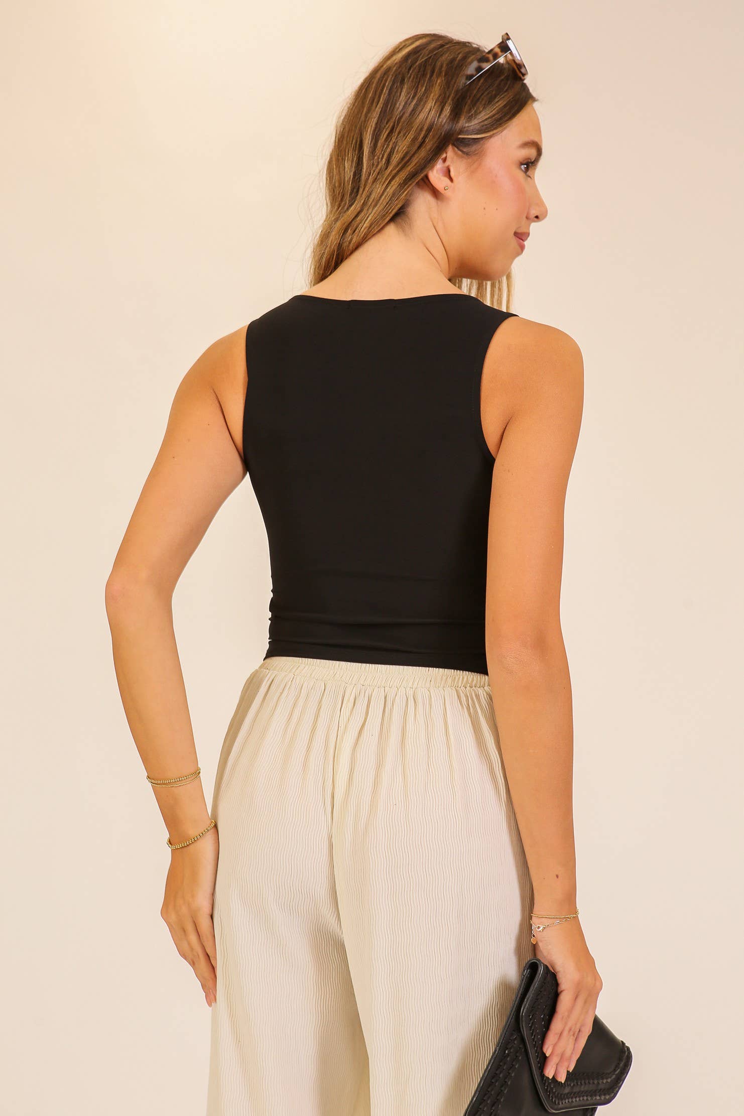 City Nights Cutout Tank: Black / S