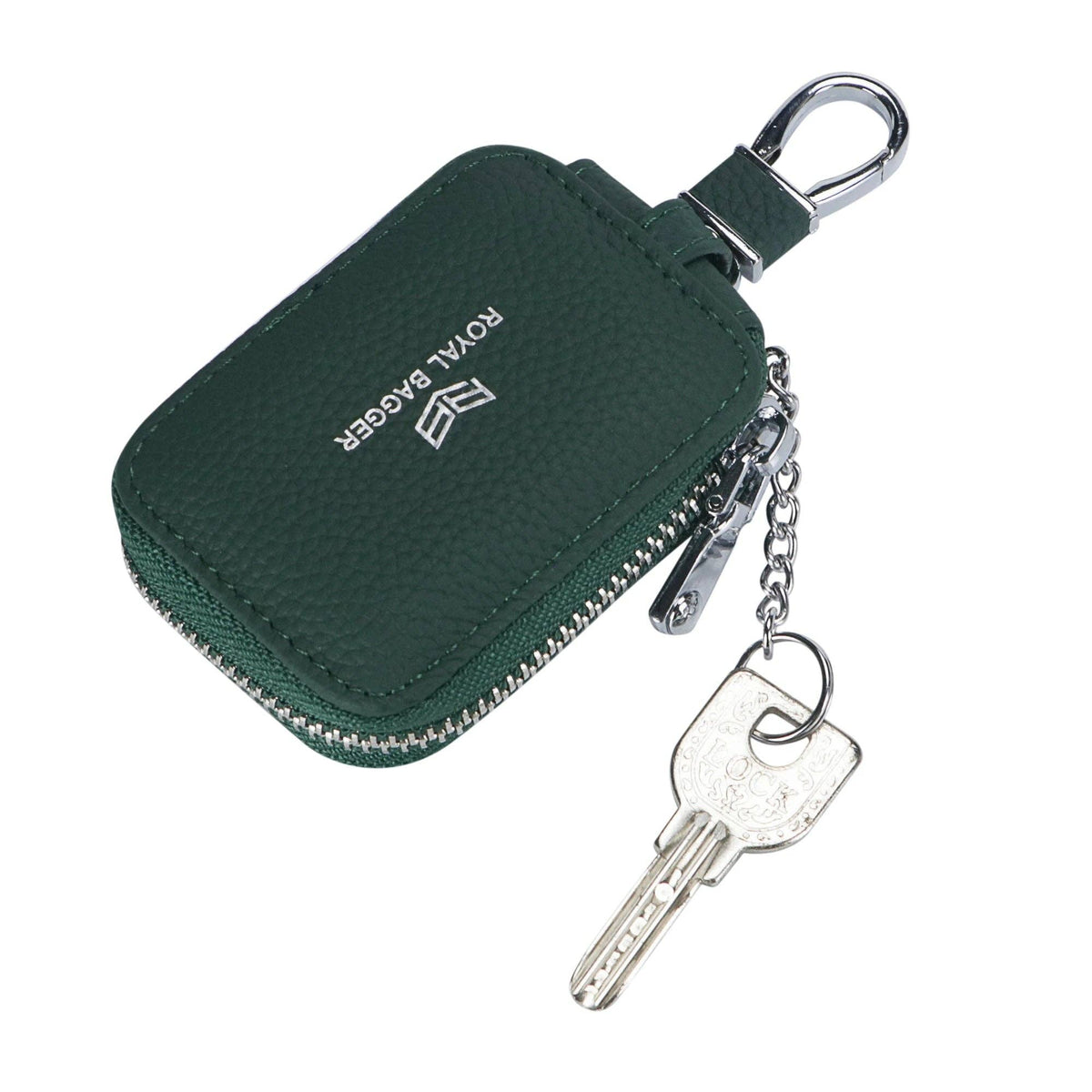3901 Leather Earphone Pouch with Keychain: Orange