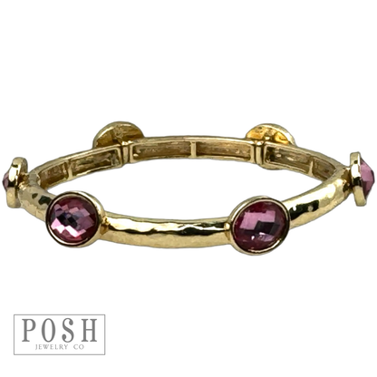 Faceted oval crystal bracelet: Champagne