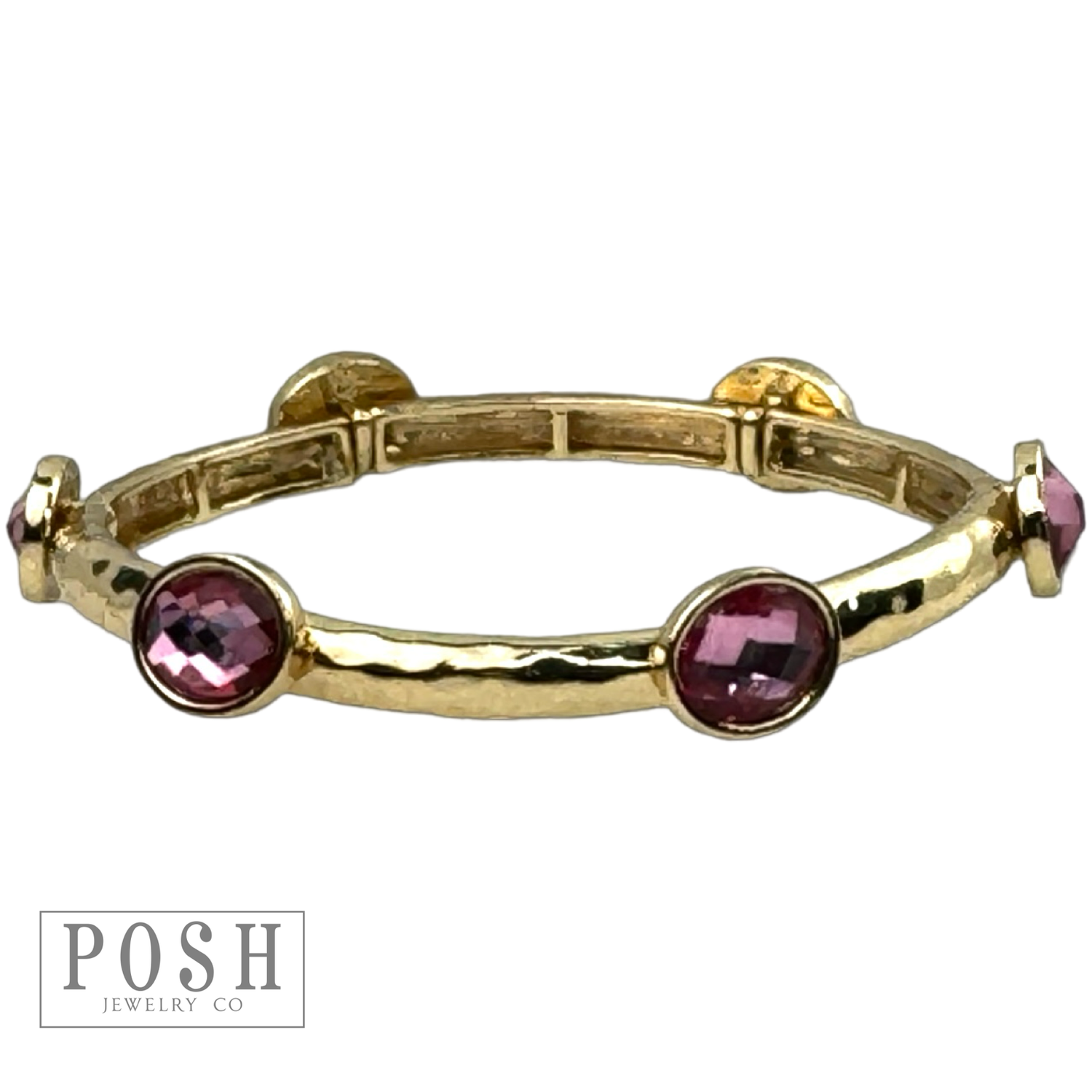 Faceted oval crystal bracelet: Gold