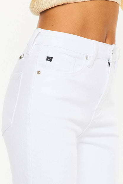 OPEN PACK HIGH RISE SLIM STRAIGHT JEANS-KC11252WT: WHITE / 5/26