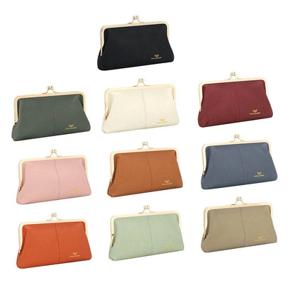 1468 Leather RFID Kiss-Lock Wallet: Coffee