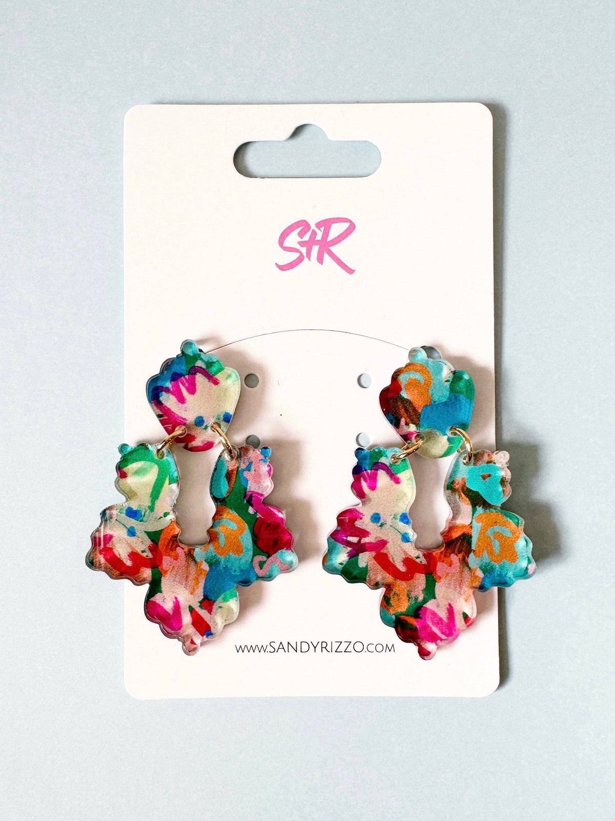 Sandy+Rizzi Wildflowers Acrylic Art Priscilla Dangle Earring
