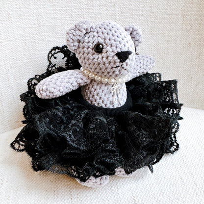 Tutu Scrunch Ballerina Bear Bag Charm: Cream Tutu