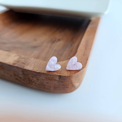 Hand Drawn Heart Studs - Lavender Purple // Jewelry, Earrings, Valentine